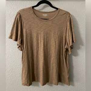 Old Navy tan gathered sleeve top